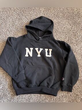 Champion Kids Size Medium NYU Black Hoodie Sweatshirt